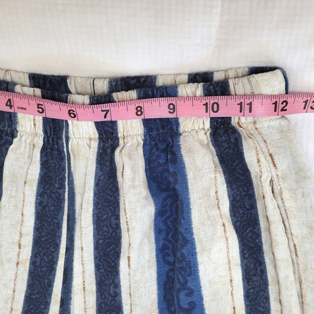 Bellambra Italy Blue Ivory Stripe Wide Leg Resortwear Loungewear Coastal Pants M - Picture 5 of 8